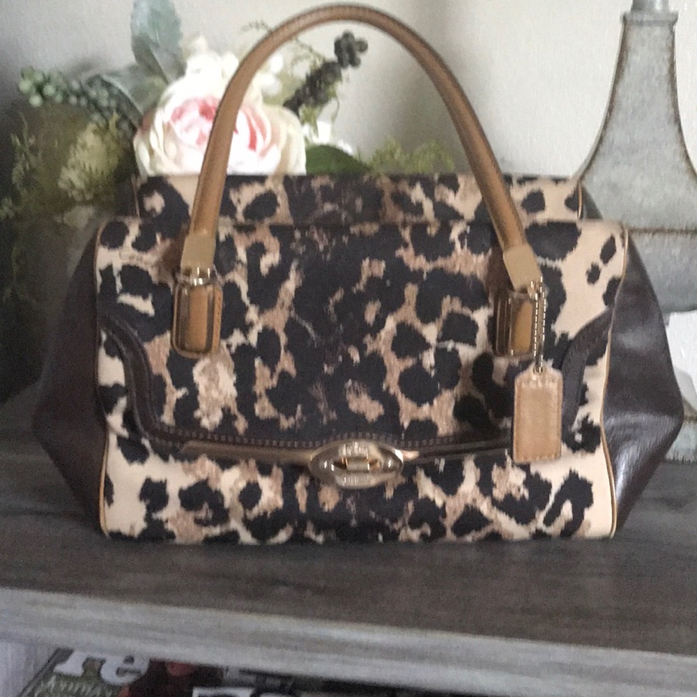 Coach leopard print purse